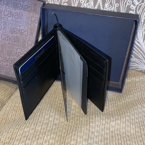 ♣️NWT Roberto Cavalli Genuine Leather Wallet